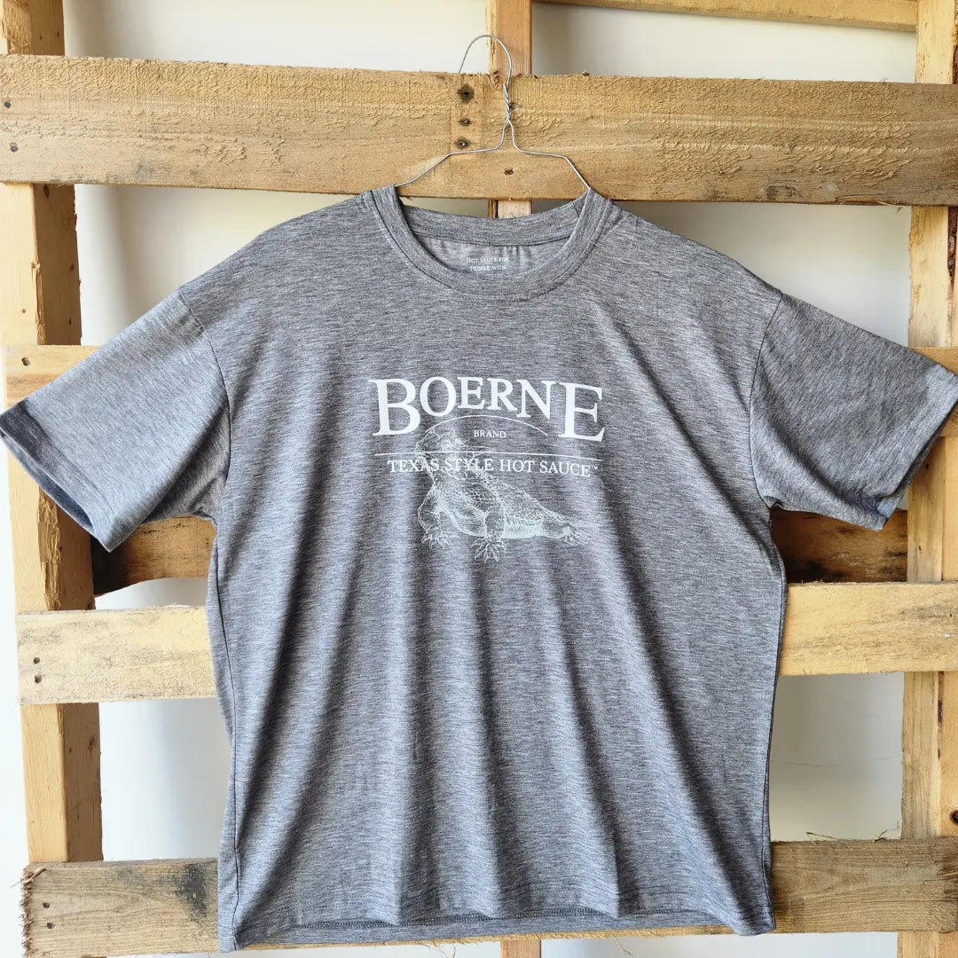 Boerne Texas Style Hot Sauce Grey Shirt - Front