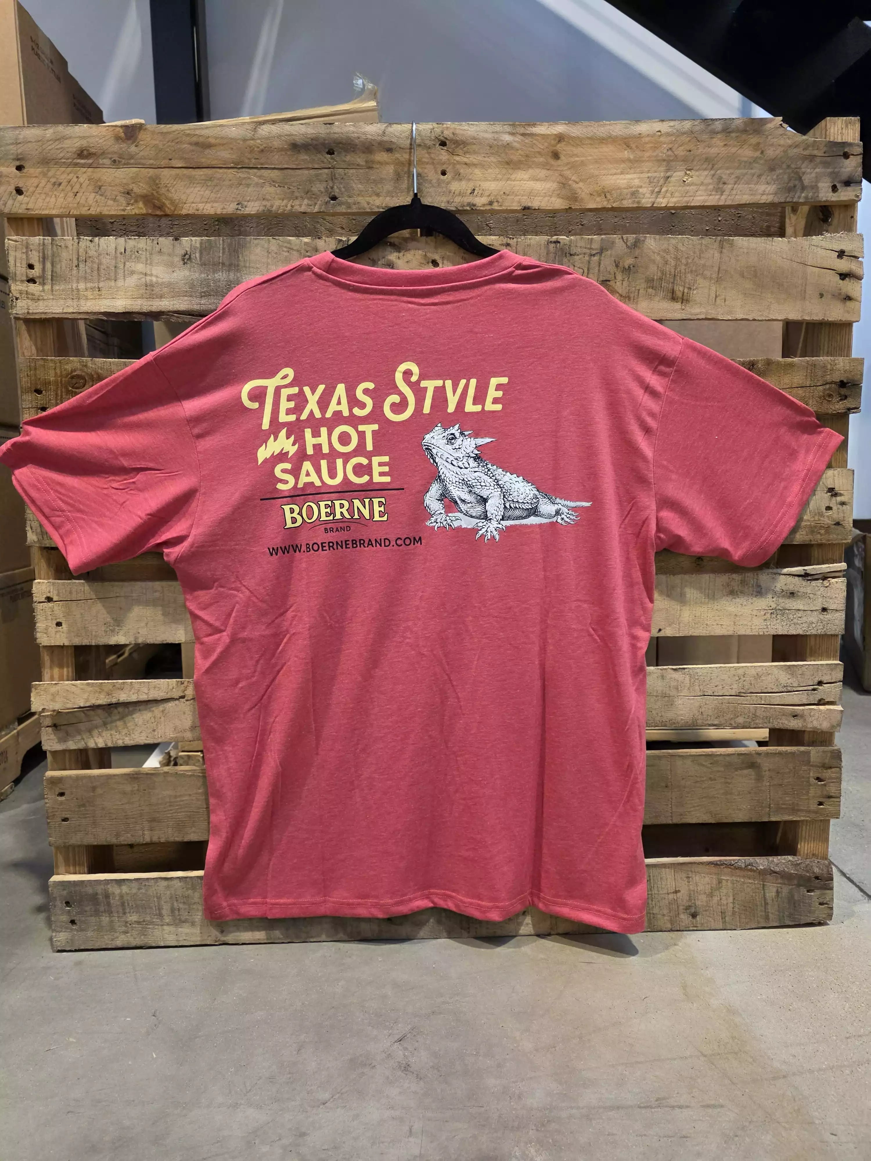 Boerne Brand Tee (Red Heather) — Limited Edition - back flat-lay