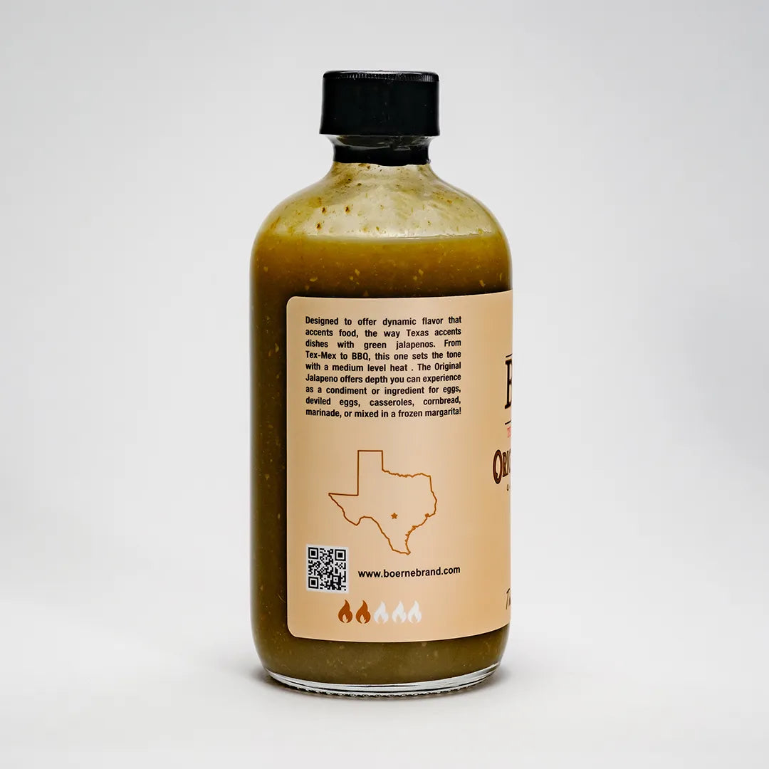 Boerne Brand Original Jalapeño Texas Style Hot Sauce, 8 oz. Bottle