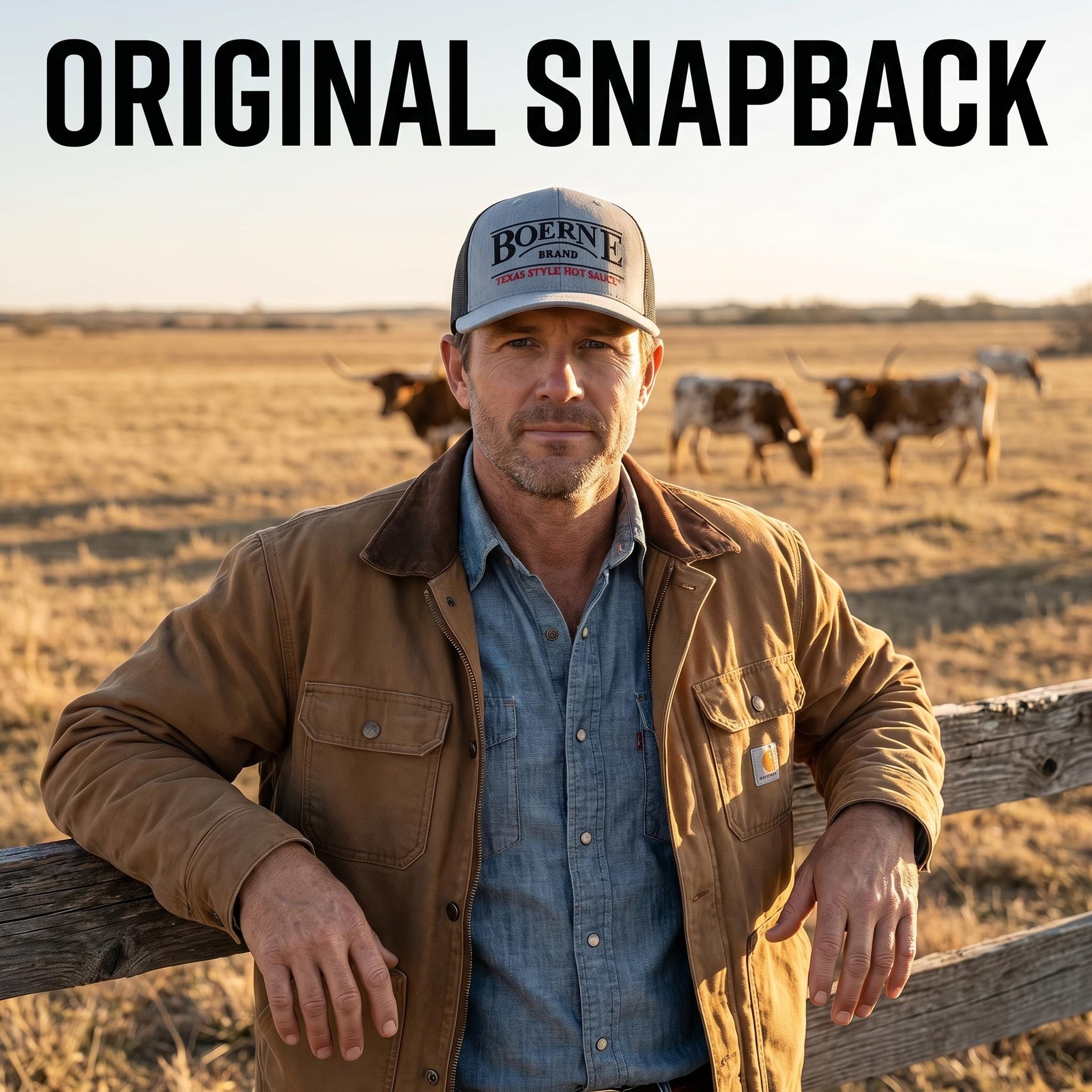 Original Snapback — Boerne Brand Texas Gift Box lifestyle, four 8oz bottles