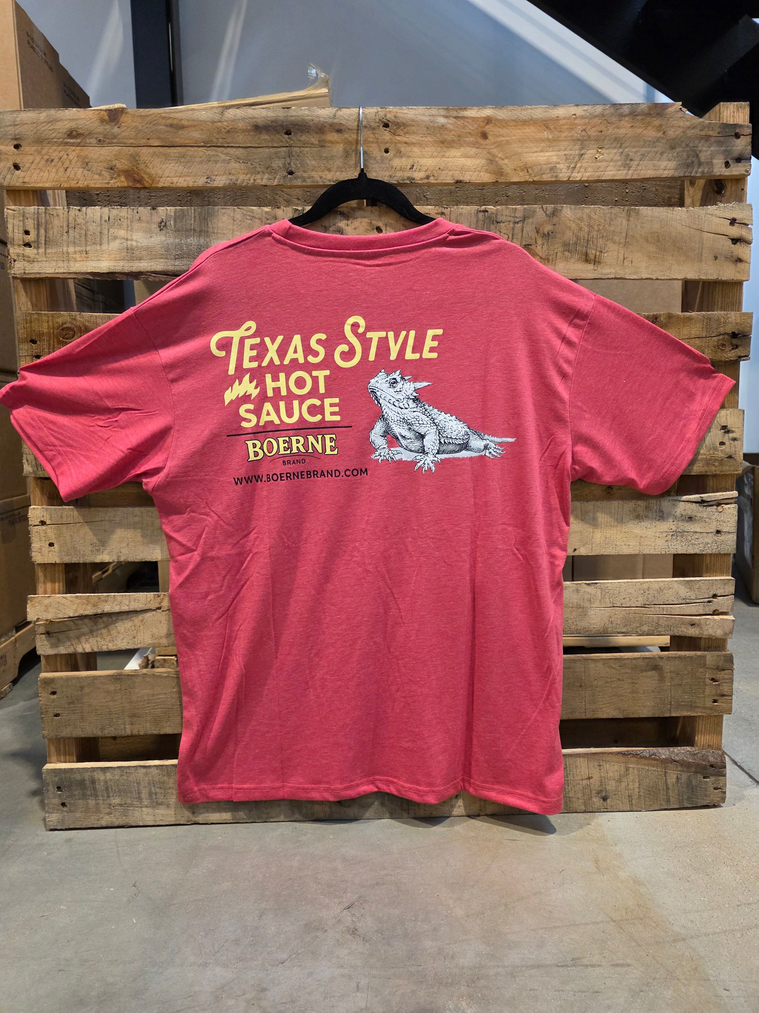 Boerne Brand Tee (Red Heather) — Limited Edition - back flat-lay