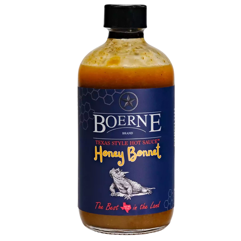Boerne Brand Honey Bonnet Texas-style hot sauce bottle