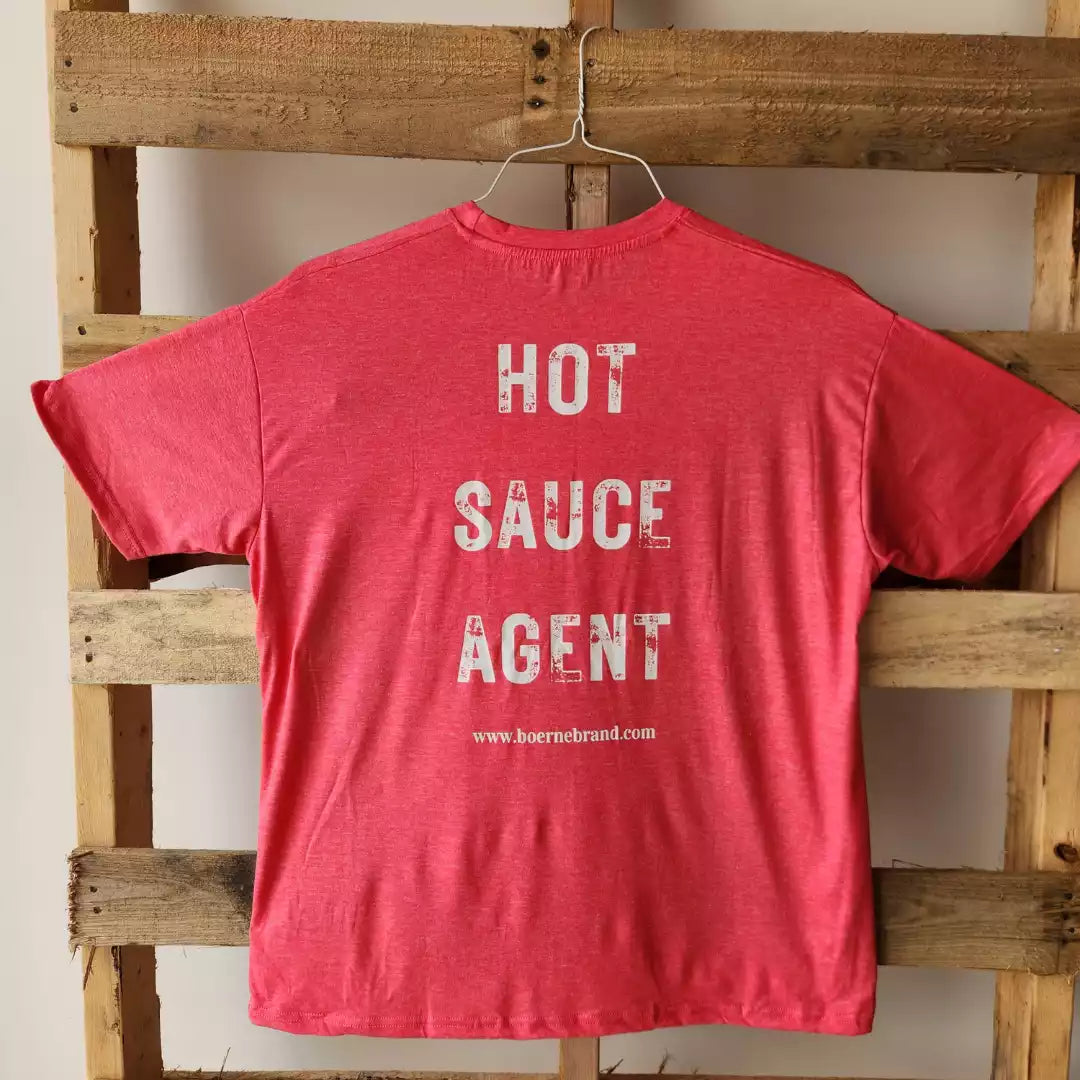Texas Red Hot Sauce Agent Shirt (Red)  Back