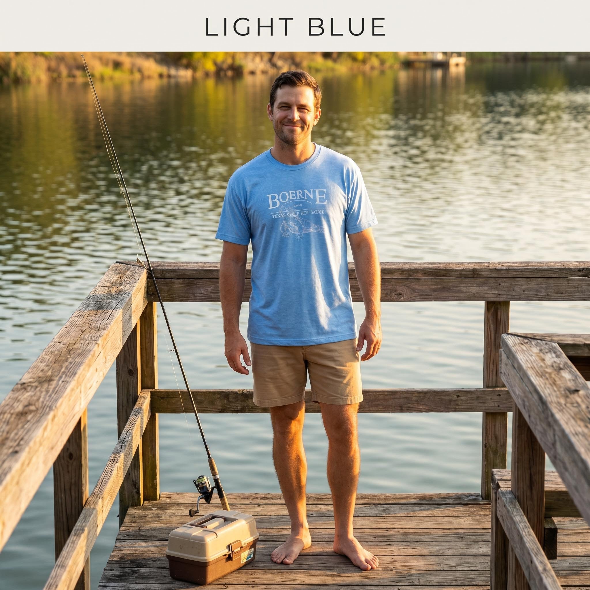 Texas LIGHT BLUE Hot Sauce Agent Shirt on model