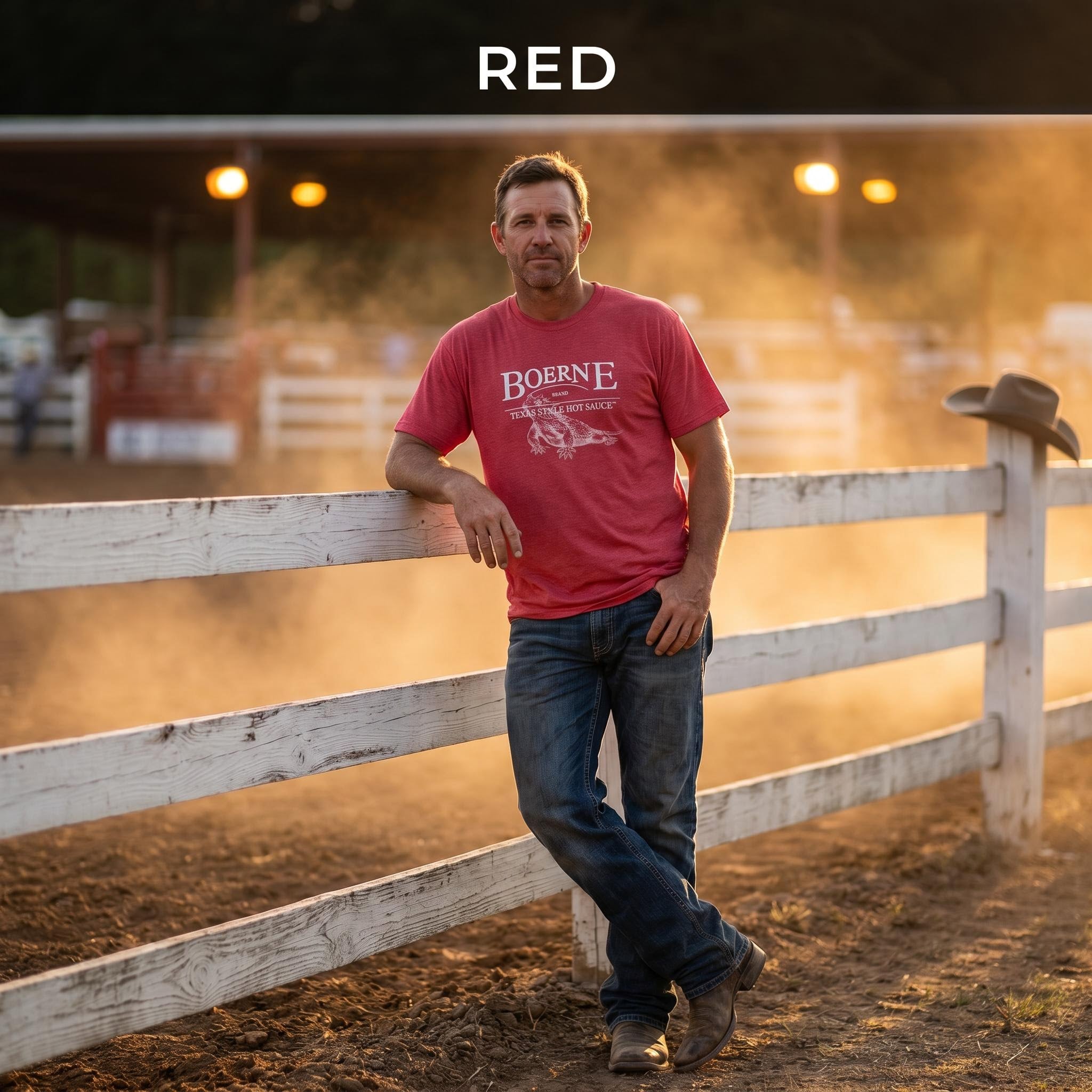 Texas RED Hot Sauce Agent Shirt on model